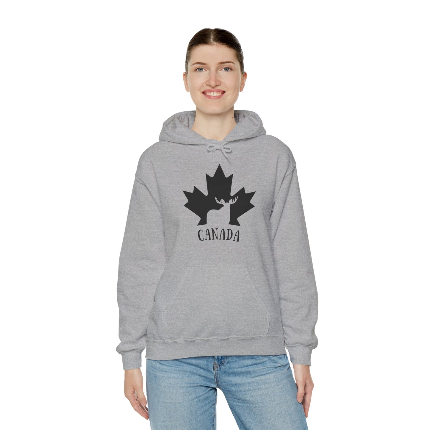 Canada Flag Moose - Unisex Heavy Blended Hoodie - Great for Canadian Moose Fans