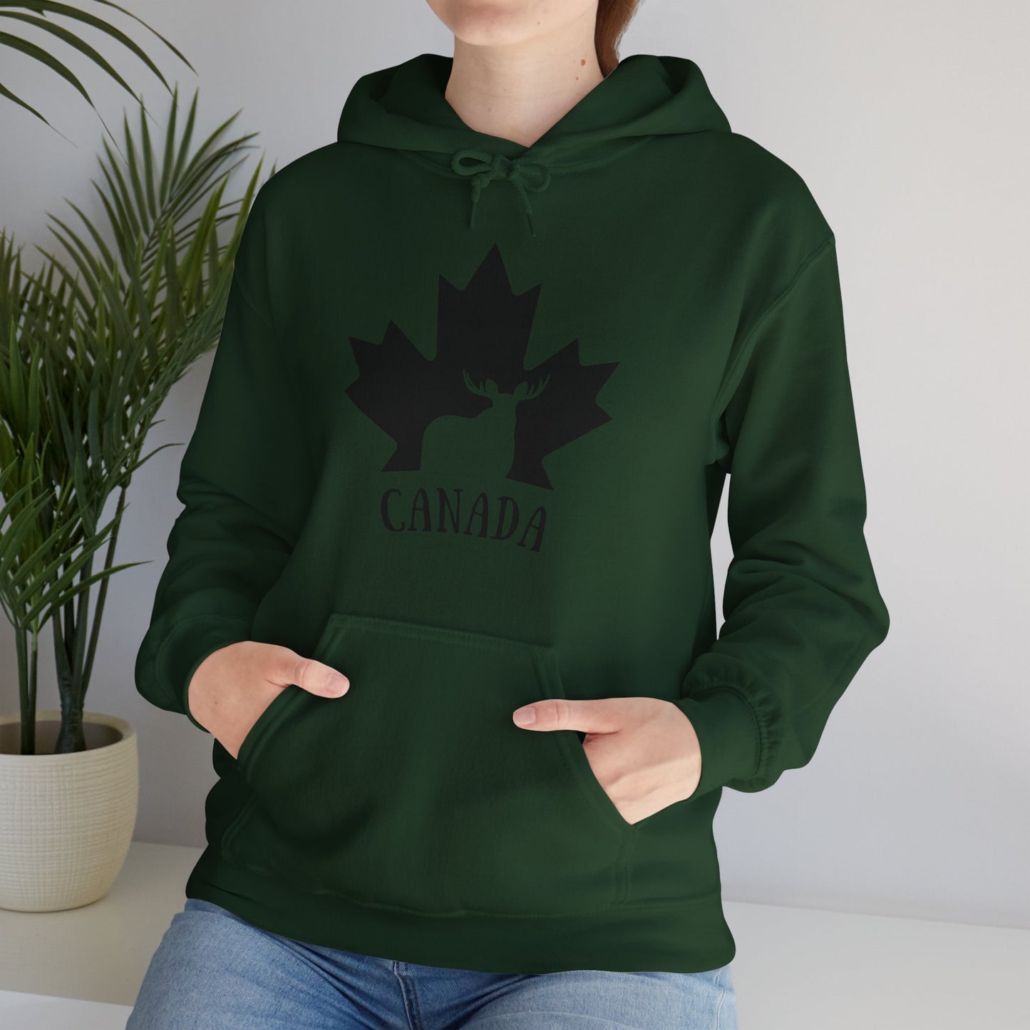 Canada Flag Moose - Unisex Heavy Blended Hoodie - Great for Canadian Moose Fans