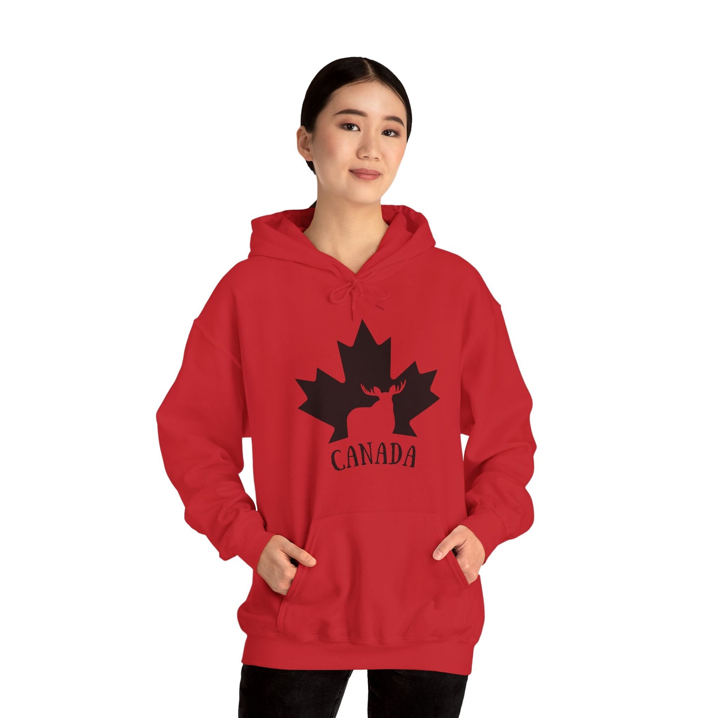 Canada Flag Moose - Unisex Heavy Blended Hoodie - Great for Canadian Moose Fans