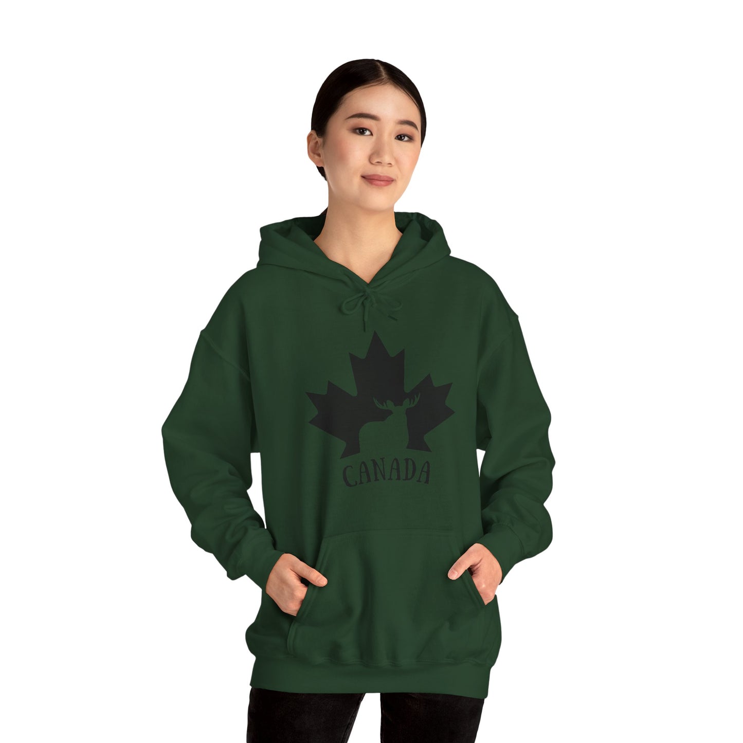 Canada Flag Moose - Unisex Heavy Blended Hoodie - Great for Canadian Moose Fans