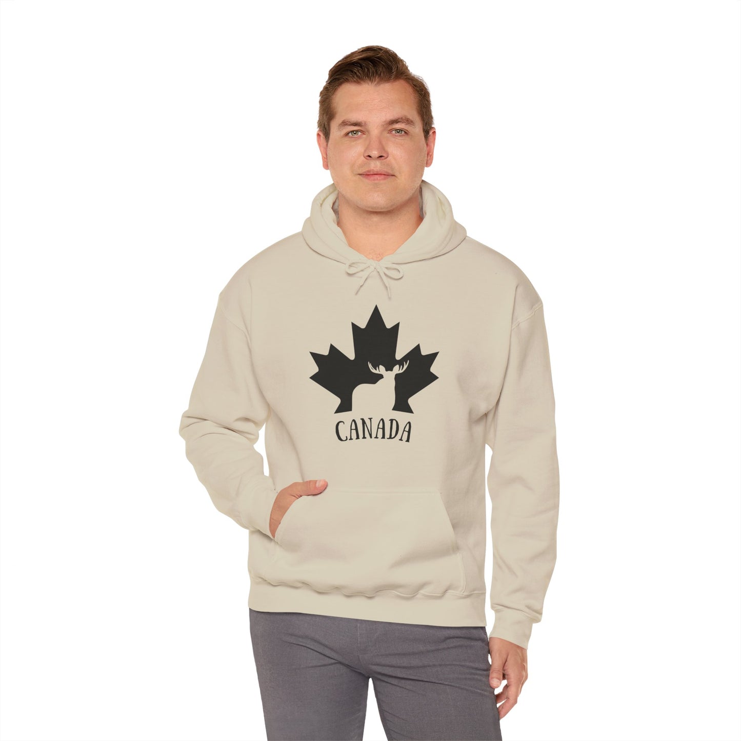 Canada Flag Moose - Unisex Heavy Blended Hoodie - Great for Canadian Moose Fans