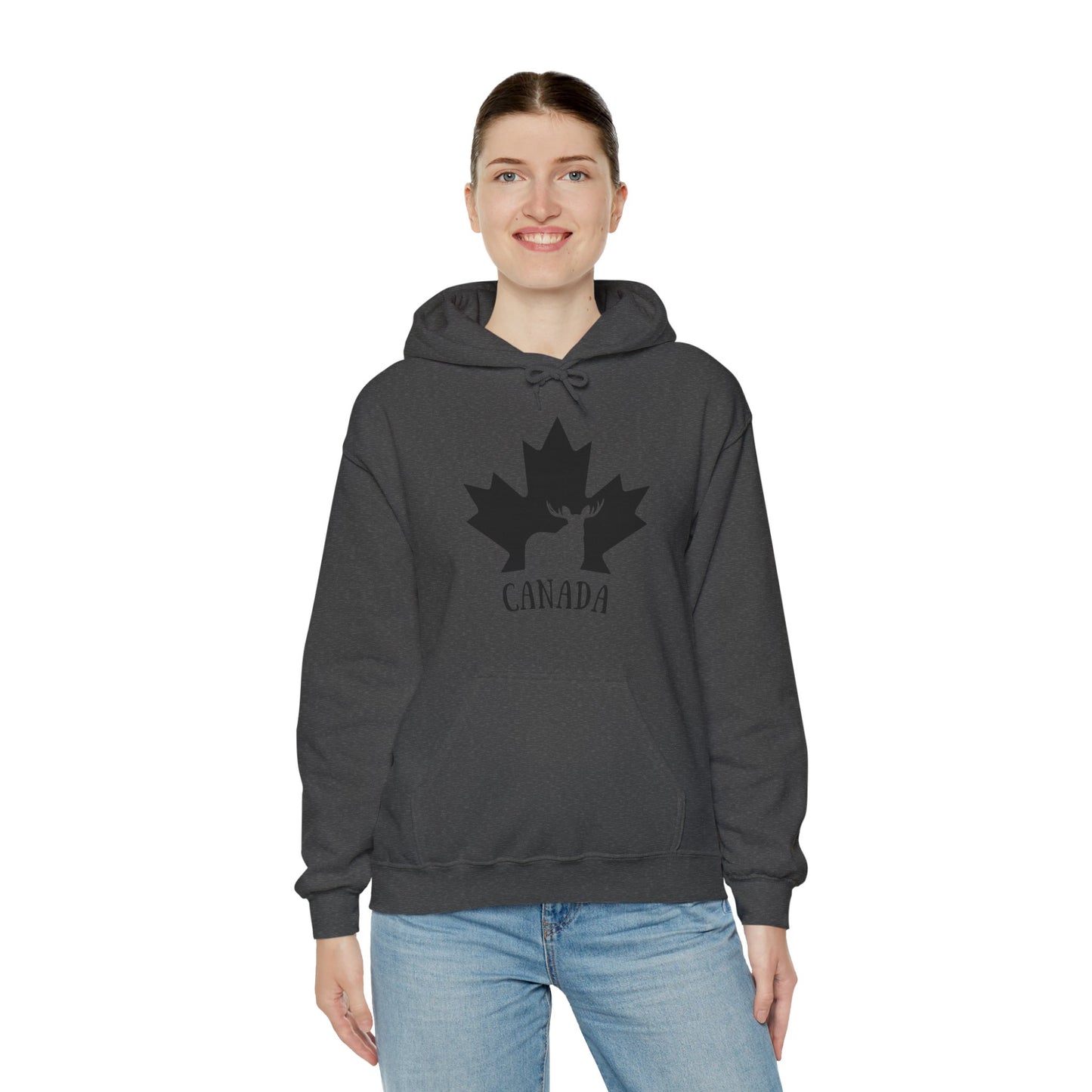 Canada Flag Moose - Unisex Heavy Blended Hoodie - Great for Canadian Moose Fans