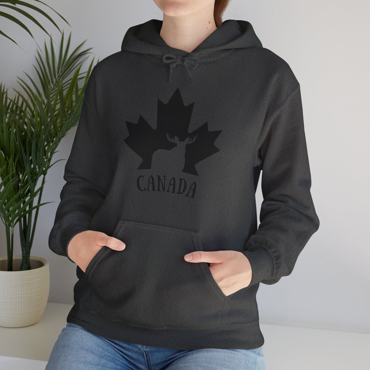 Canada Flag Moose - Unisex Heavy Blended Hoodie - Great for Canadian Moose Fans
