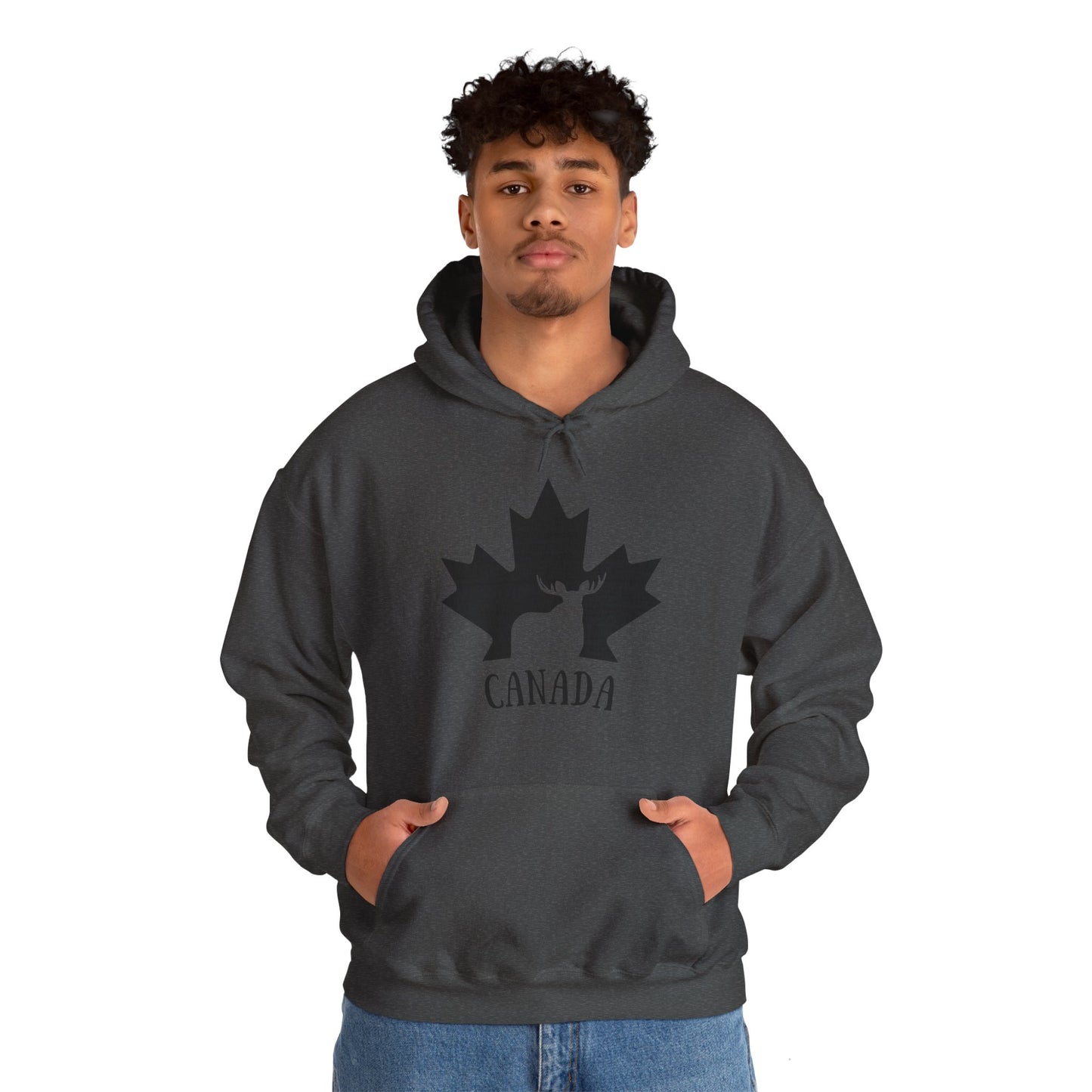 Canada Flag Moose - Unisex Heavy Blended Hoodie - Great for Canadian Moose Fans