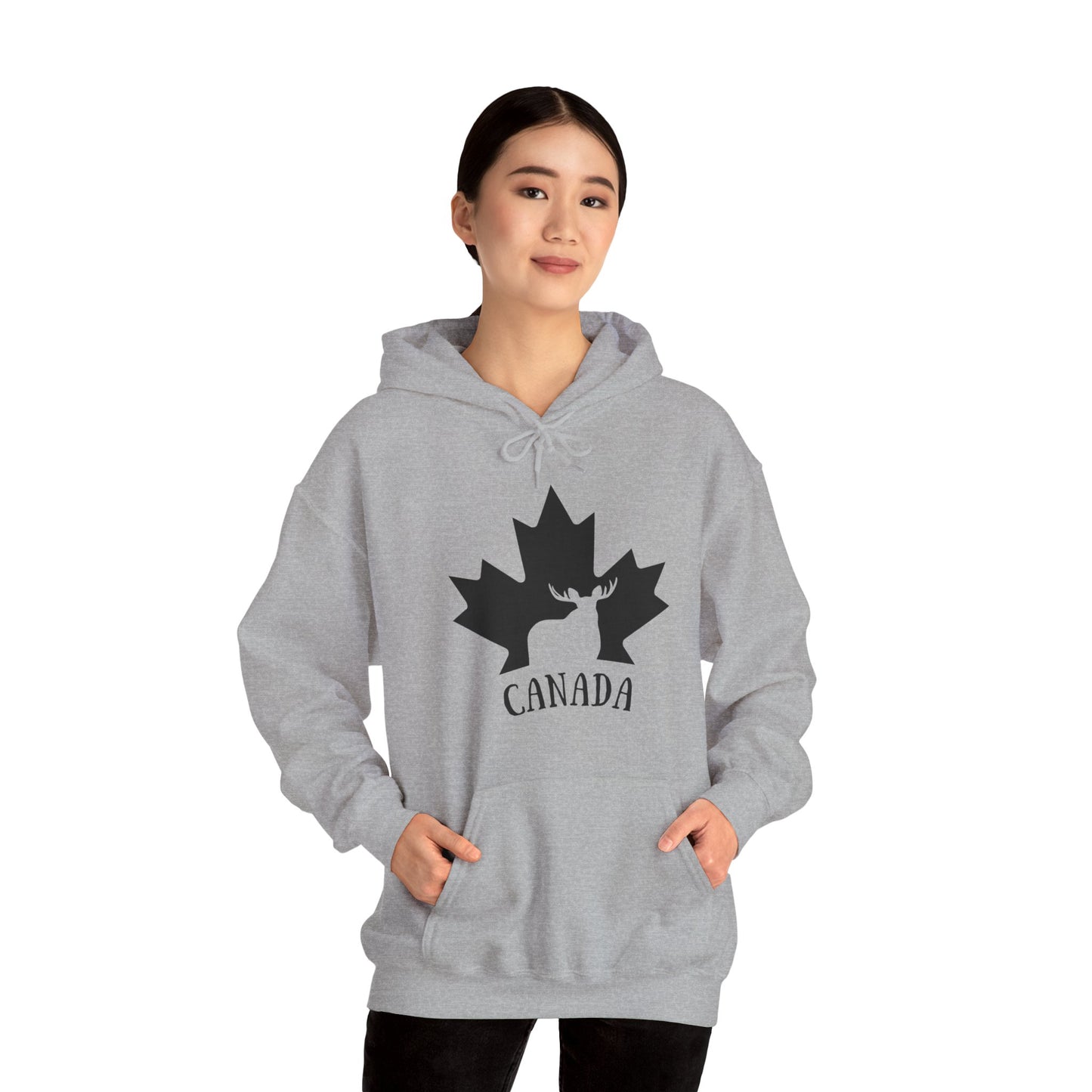 Canada Flag Moose - Unisex Heavy Blended Hoodie - Great for Canadian Moose Fans