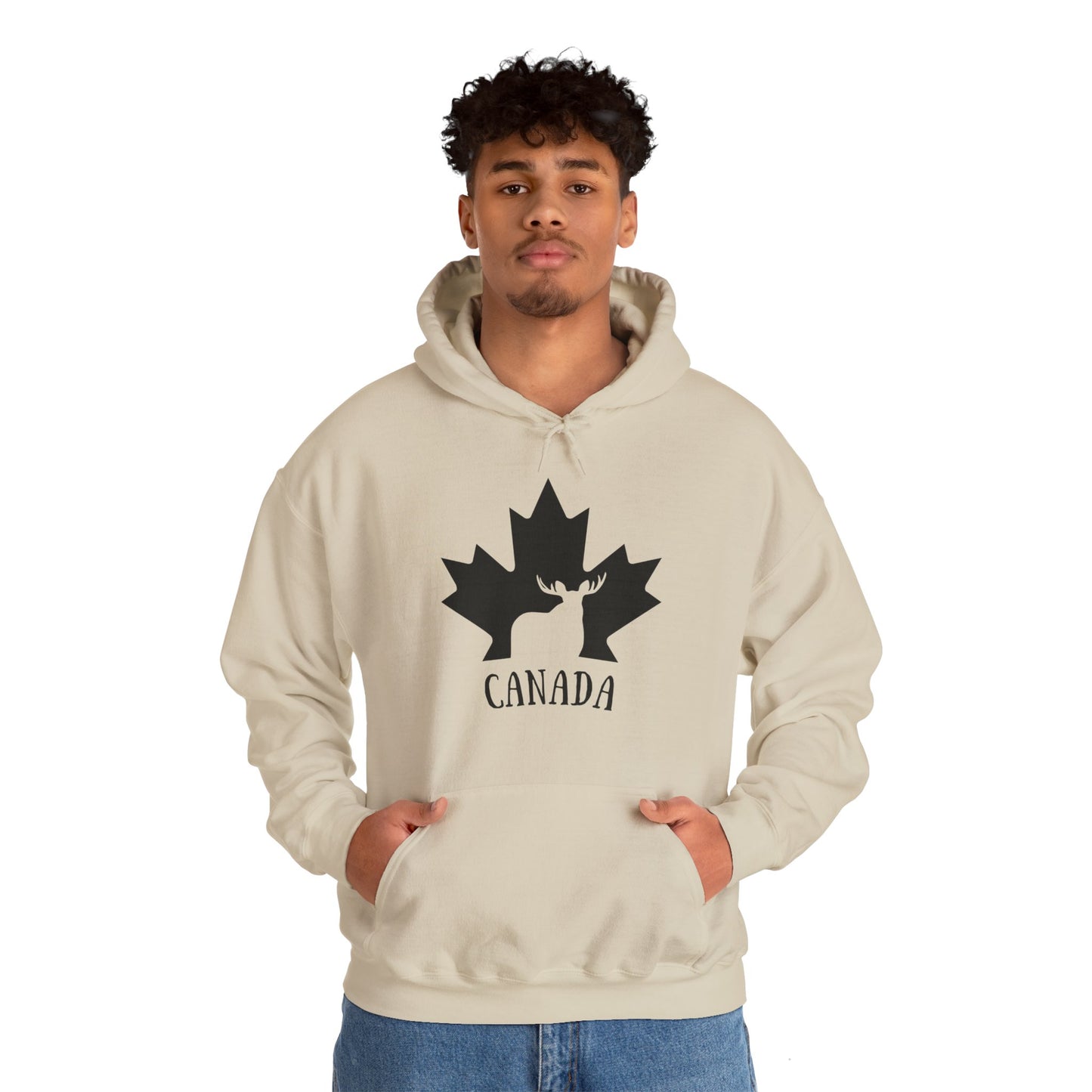 Canada Flag Moose - Unisex Heavy Blended Hoodie - Great for Canadian Moose Fans