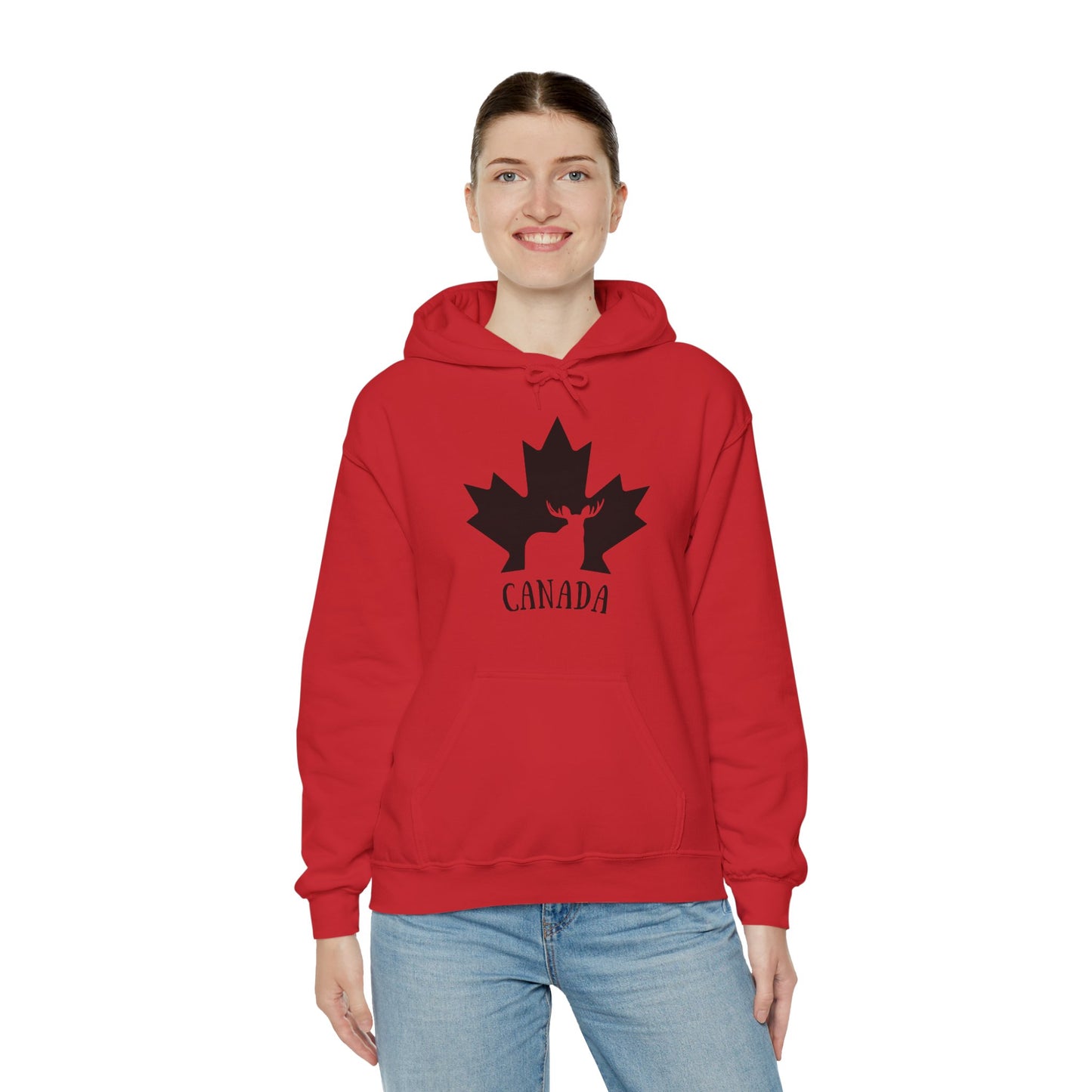 Canada Flag Moose - Unisex Heavy Blended Hoodie - Great for Canadian Moose Fans