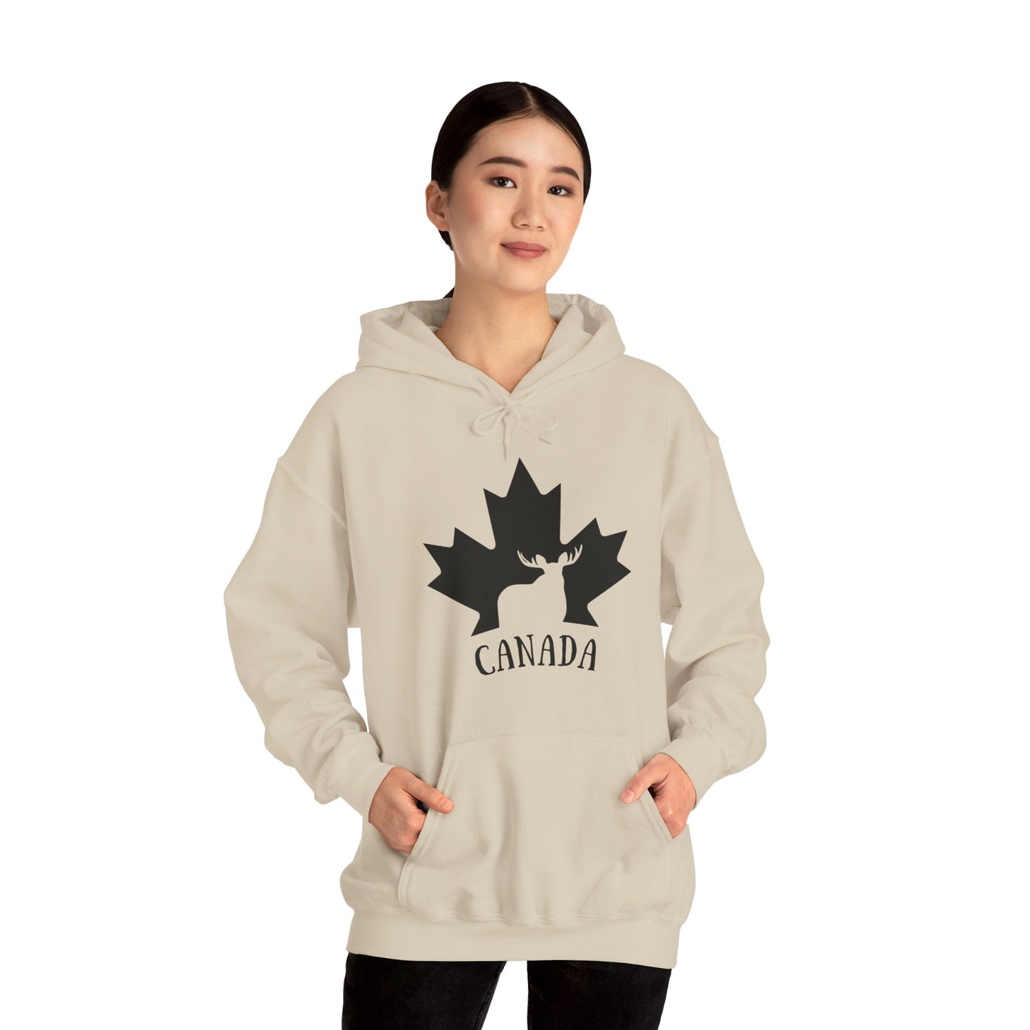 Canada Flag Moose - Unisex Heavy Blended Hoodie - Great for Canadian Moose Fans