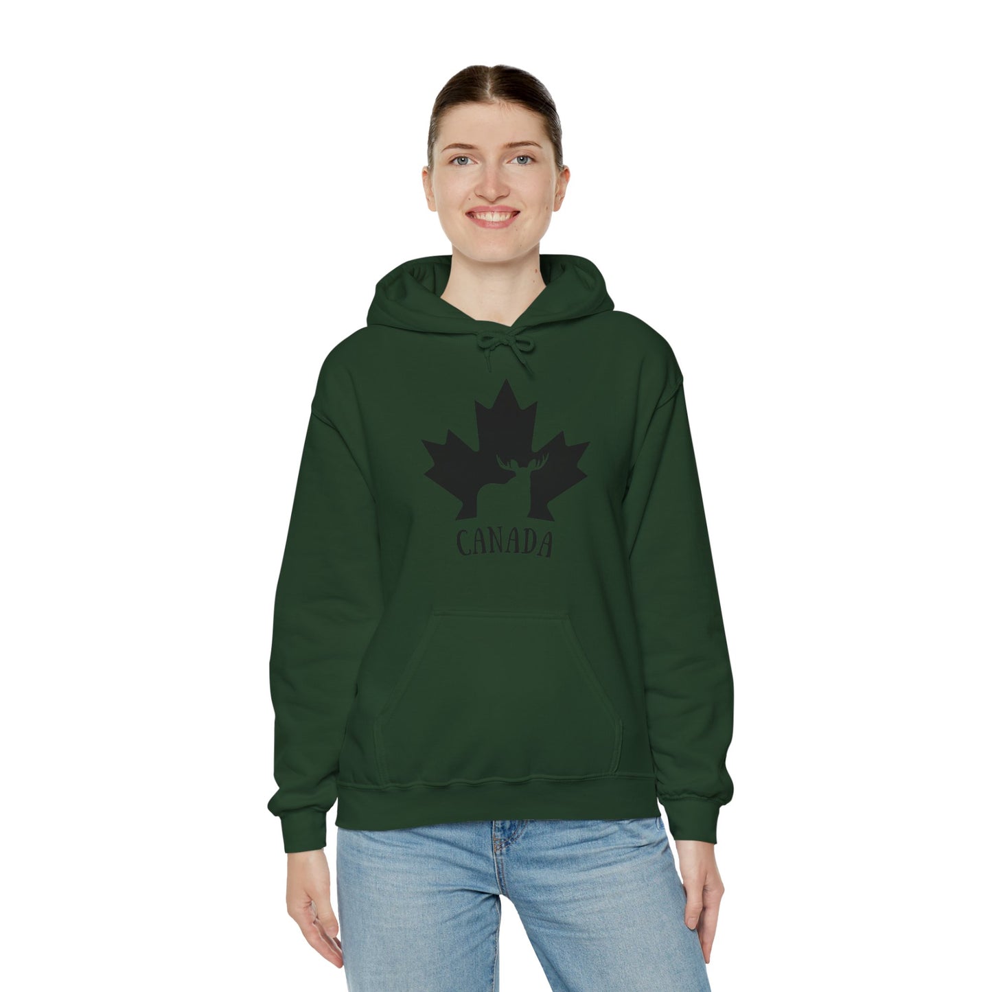 Canada Flag Moose - Unisex Heavy Blended Hoodie - Great for Canadian Moose Fans