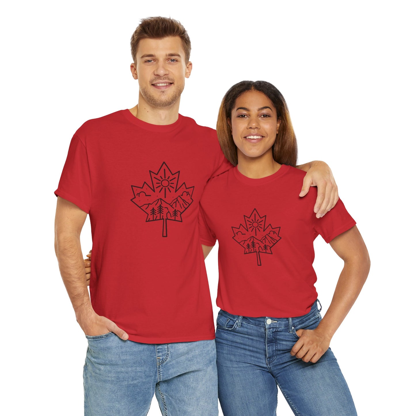 Maple Leaf Nature - Unisex Heavy Cotton T-Shirt - Perfect for Nature Lovers