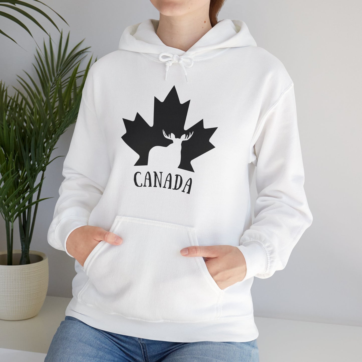 Canada Flag Moose - Unisex Heavy Blended Hoodie - Great for Canadian Moose Fans