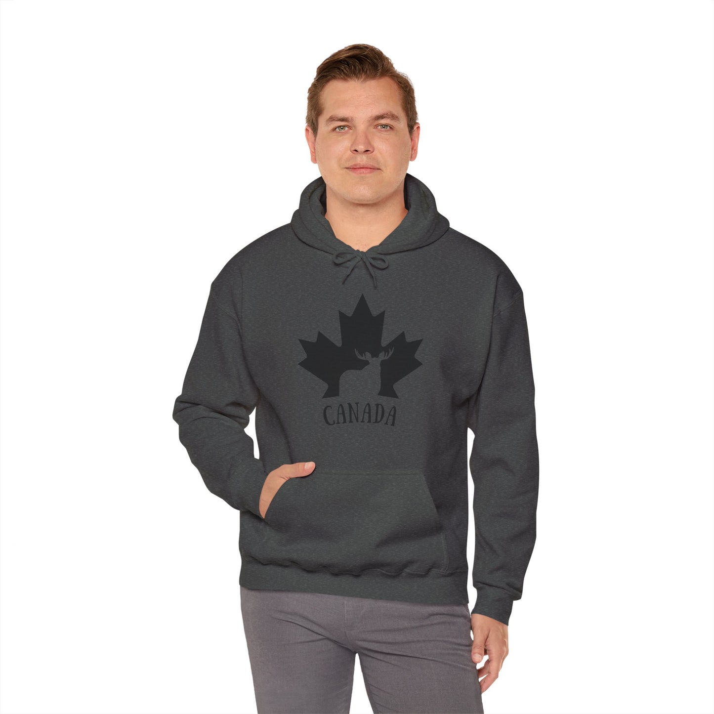 Canada Flag Moose - Unisex Heavy Blended Hoodie - Great for Canadian Moose Fans