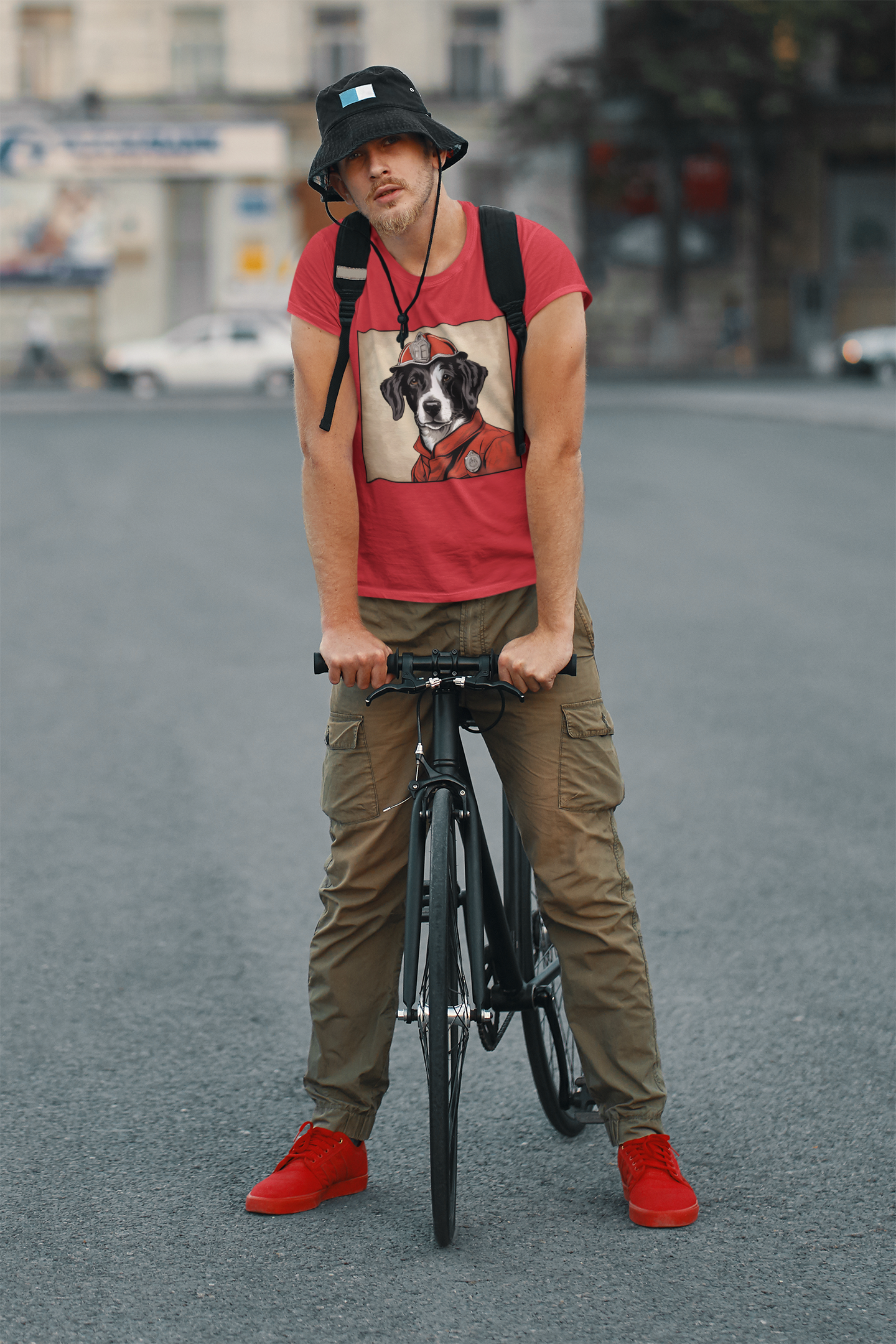 Dog Firefighter - Unisex Heavy Cotton T-Shirt - Cool Tee For Fireman