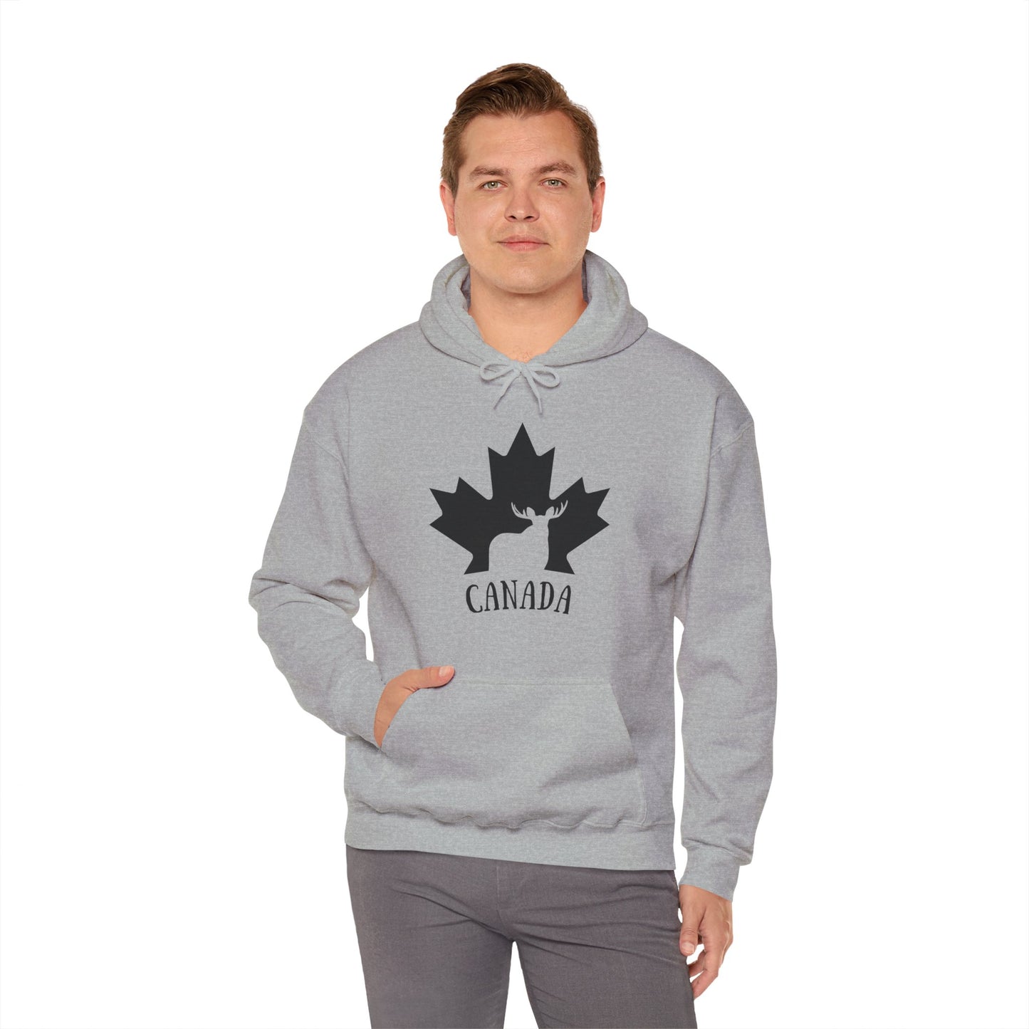 Canada Flag Moose - Unisex Heavy Blended Hoodie - Great for Canadian Moose Fans