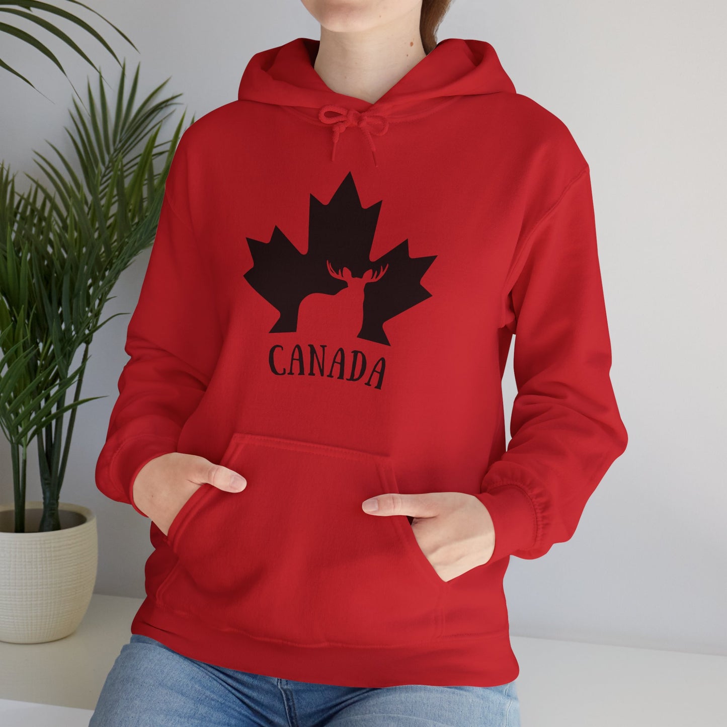 Canada Flag Moose - Unisex Heavy Blended Hoodie - Great for Canadian Moose Fans