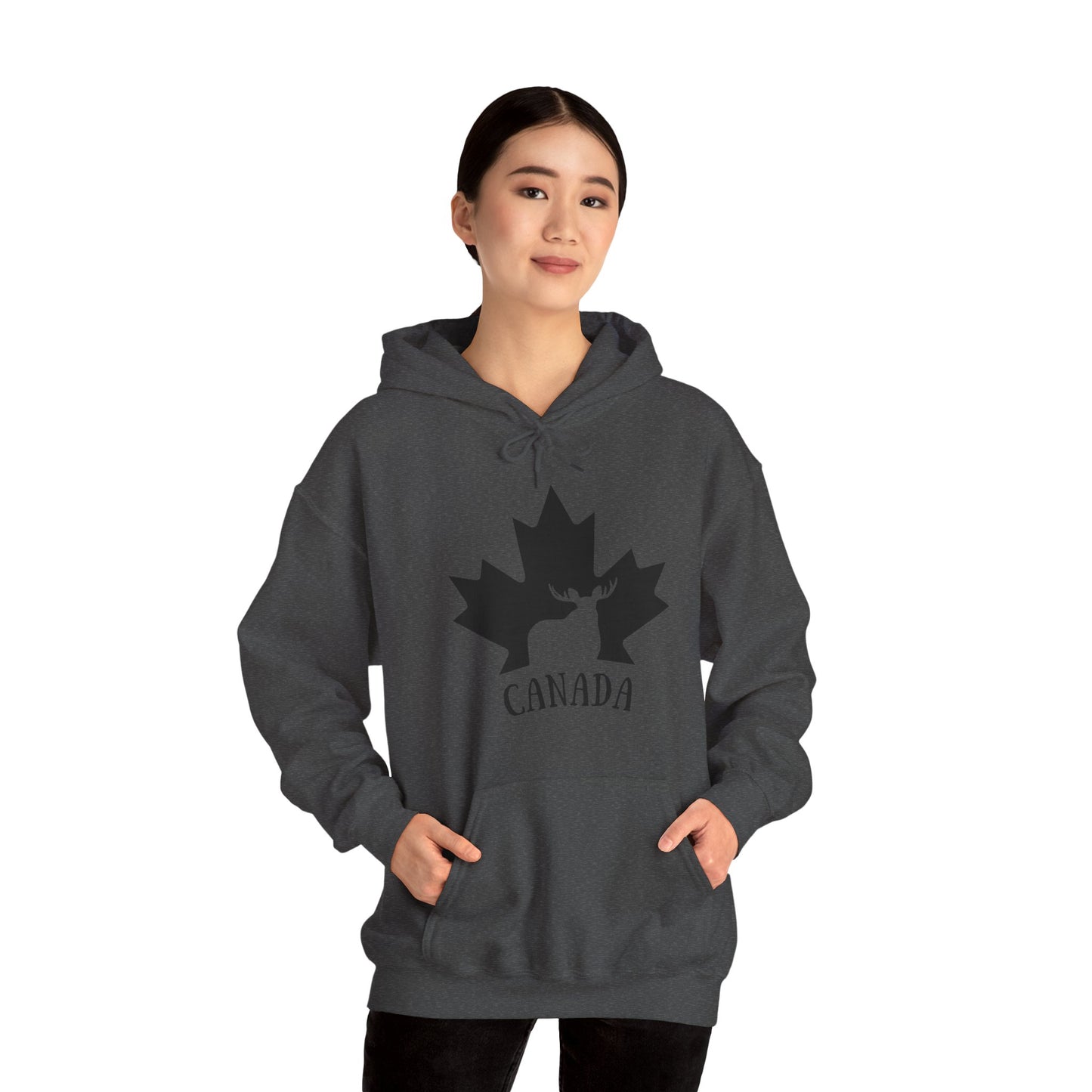Canada Flag Moose - Unisex Heavy Blended Hoodie - Great for Canadian Moose Fans