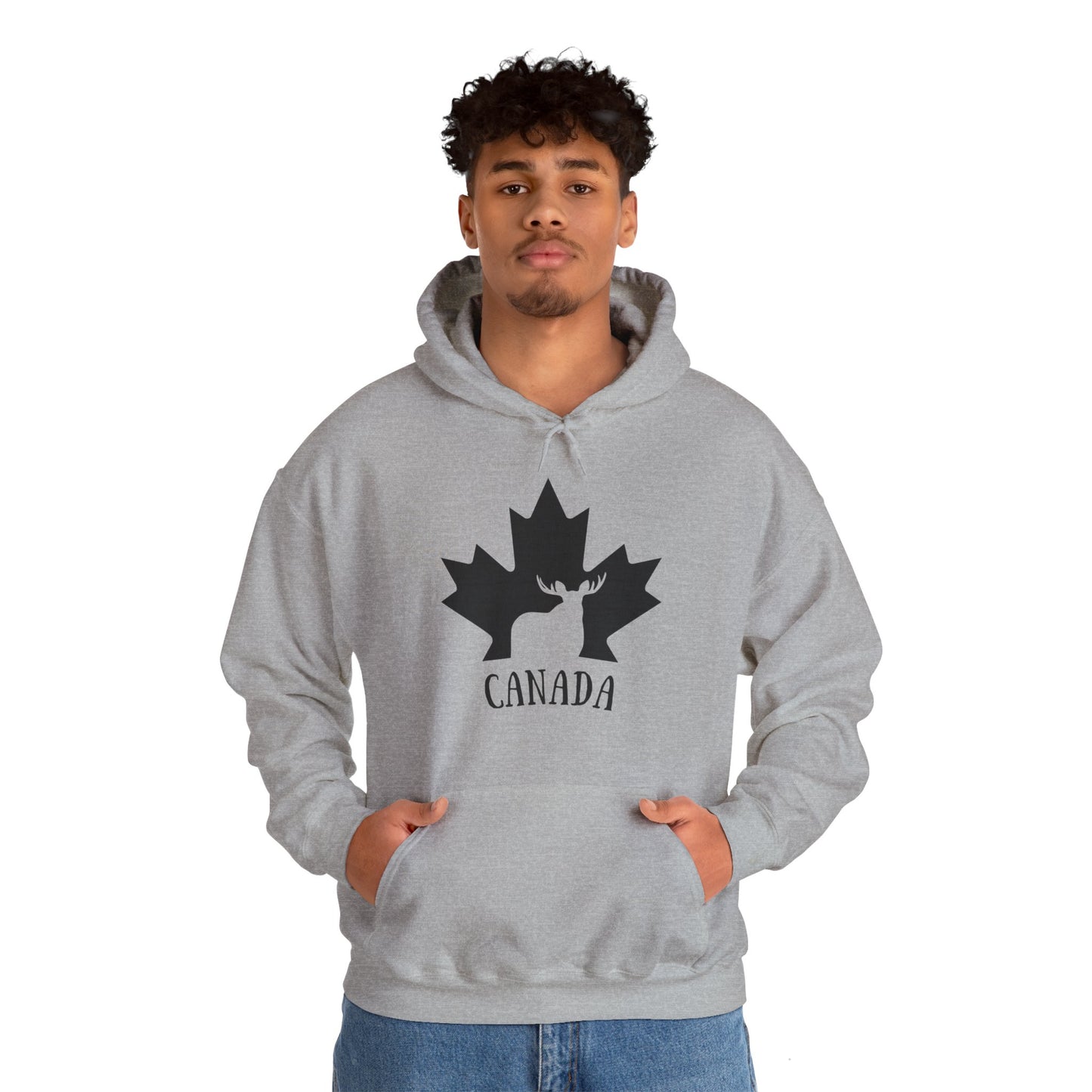 Canada Flag Moose - Unisex Heavy Blended Hoodie - Great for Canadian Moose Fans
