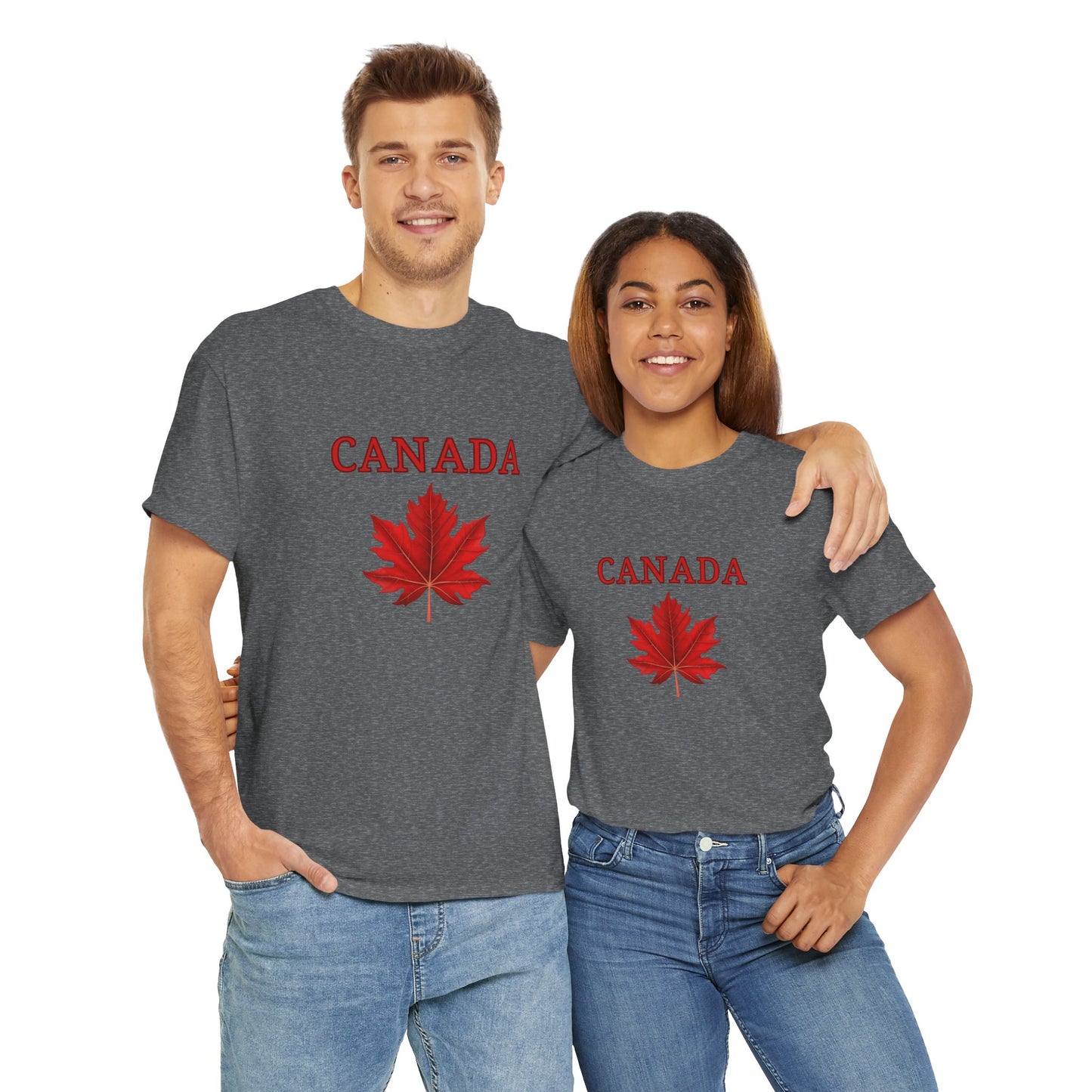 Canada Big Red Maple Leaf - Unisex Heavy Cotton T-Shirt • Perfect for Canada Day