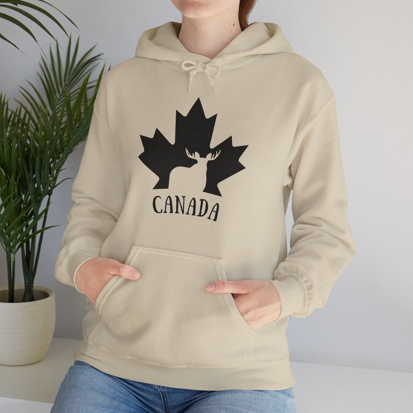 Canada Flag Moose - Unisex Heavy Blended Hoodie - Great for Canadian Moose Fans
