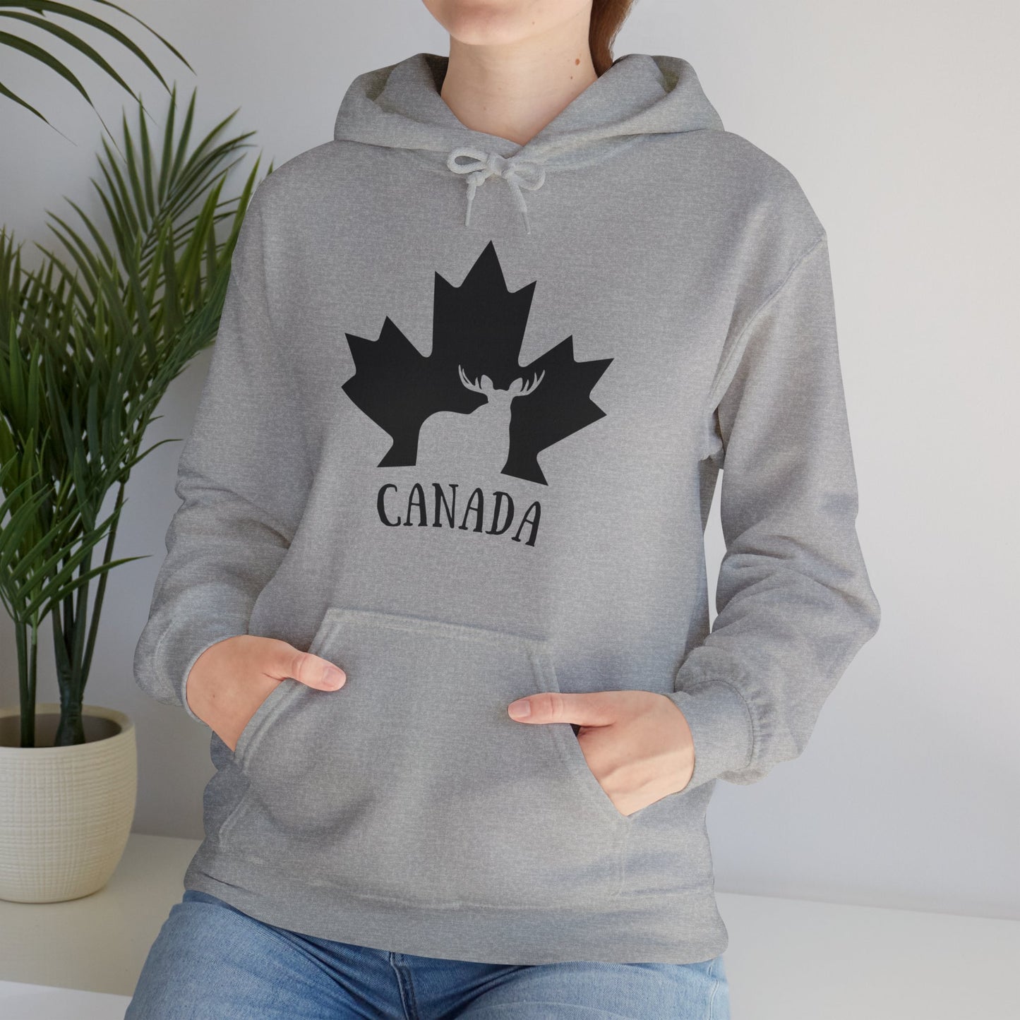 Canada Flag Moose - Unisex Heavy Blended Hoodie - Great for Canadian Moose Fans