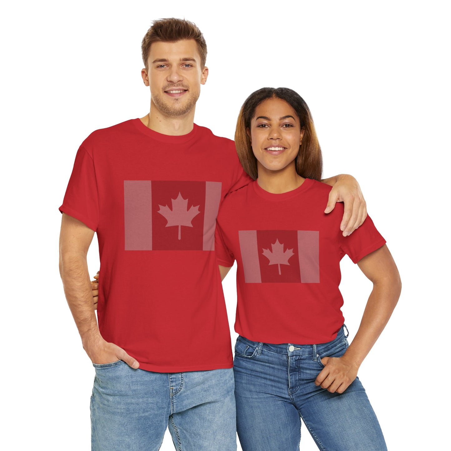 Canada Flag Faded - Unisex Heavy Cotton T-Shirt -  Cool Canada Flag Tee
