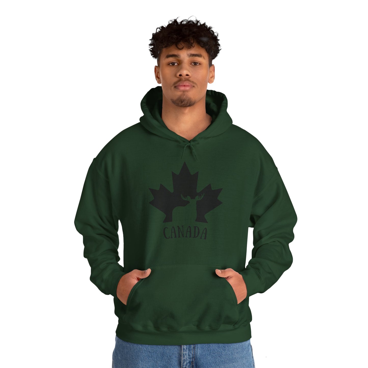 Canada Flag Moose - Unisex Heavy Blended Hoodie - Great for Canadian Moose Fans