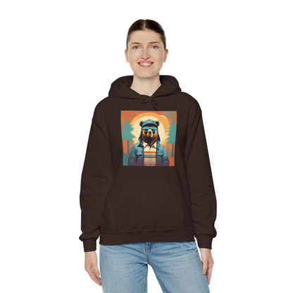 Bear Hiker - Unisex Cotton Hooded Sweatshirt - Cool and Stylish Outdoor Vibe