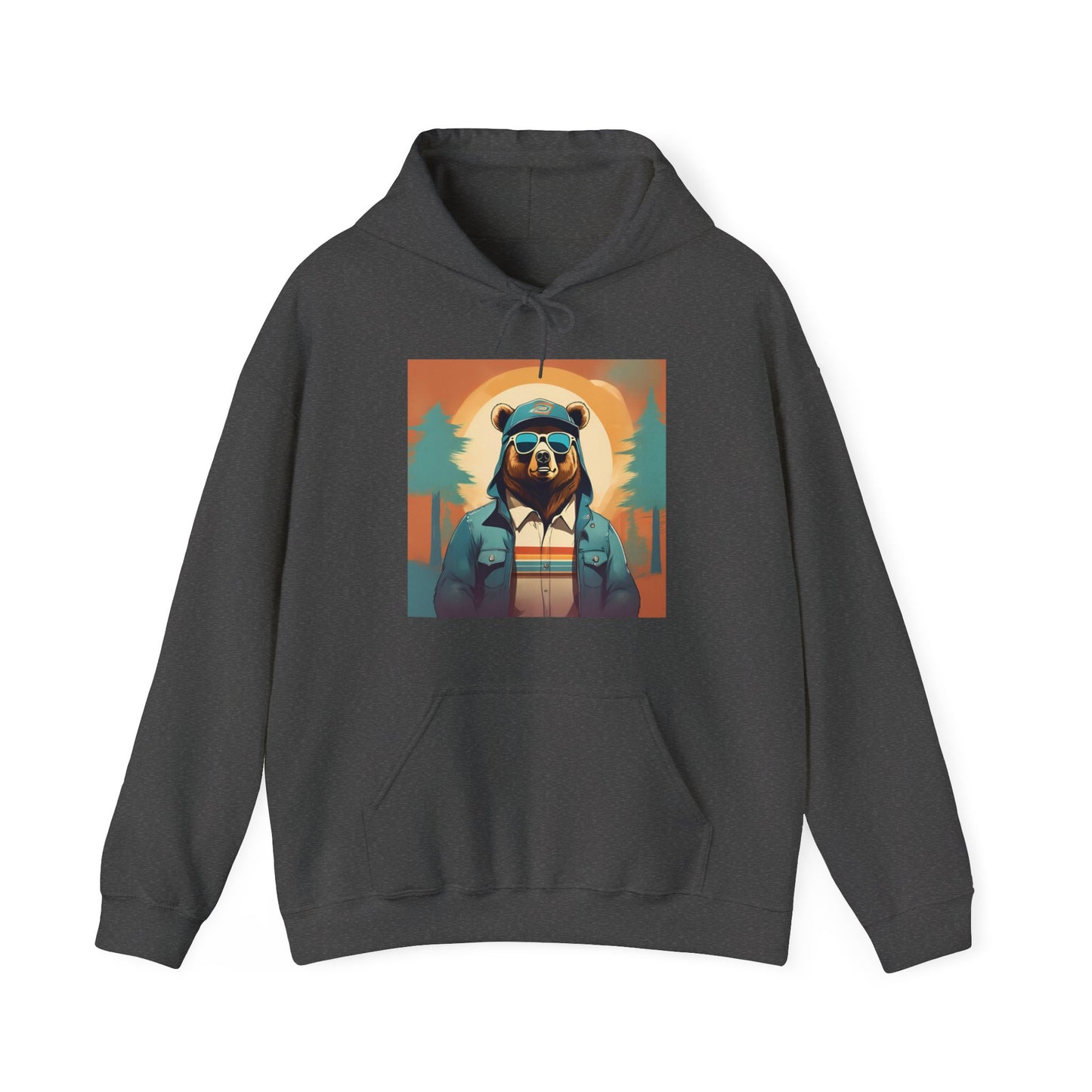 Bear Hiker - Unisex Cotton Hooded Sweatshirt - Cool and Stylish Outdoor Vibe