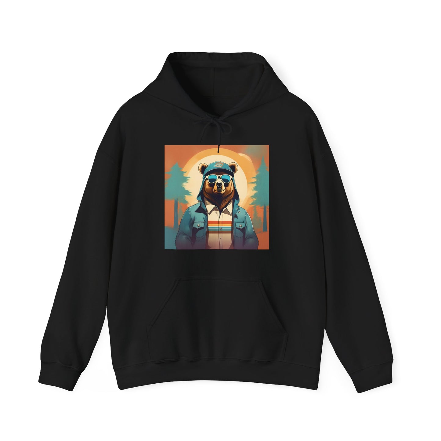 Bear Hiker - Unisex Cotton Hooded Sweatshirt - Cool and Stylish Outdoor Vibe