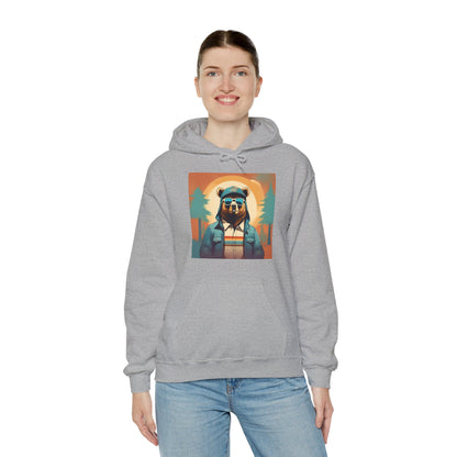 Bear Hiker - Unisex Cotton Hooded Sweatshirt - Cool and Stylish Outdoor Vibe