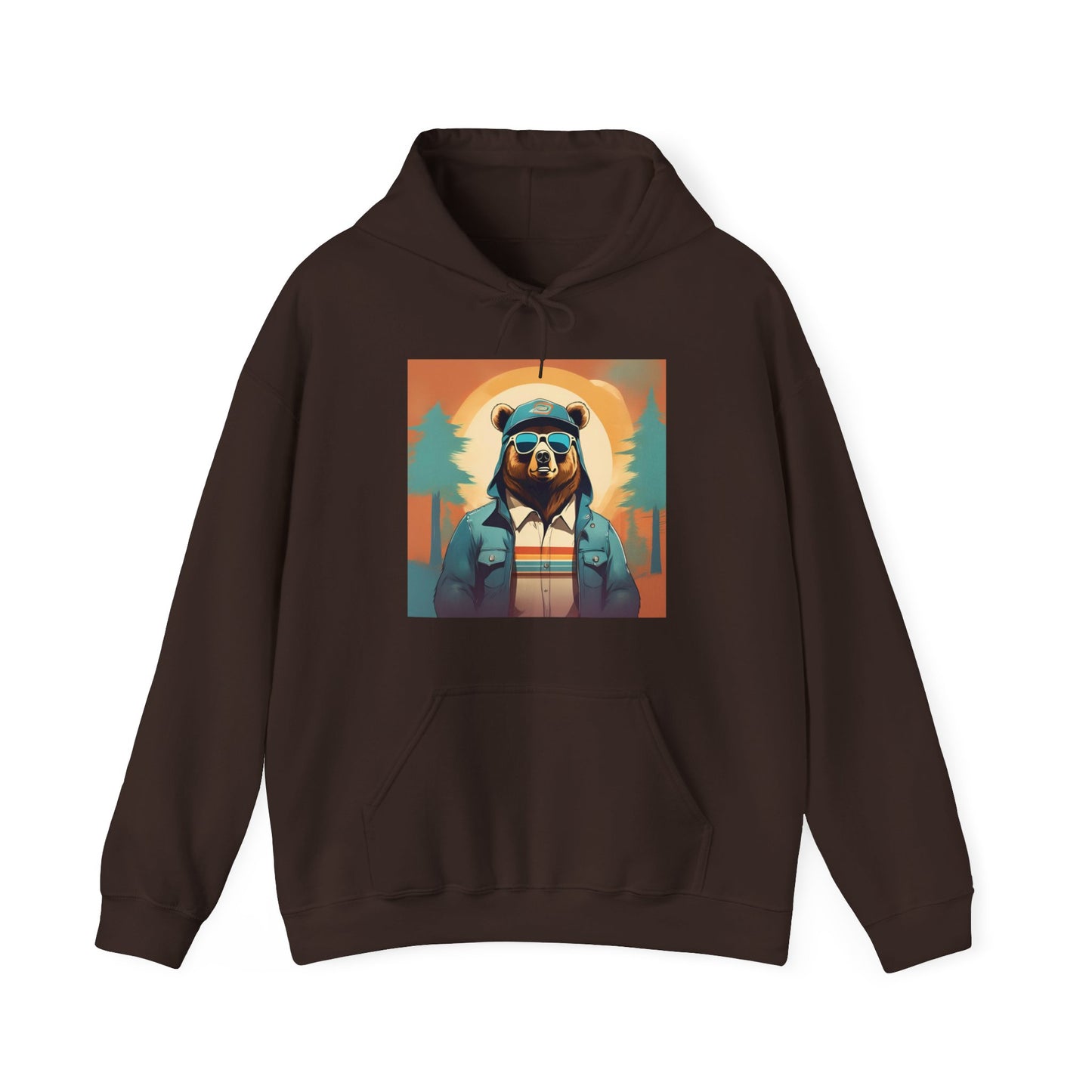 Bear Hiker - Unisex Cotton Hooded Sweatshirt - Cool and Stylish Outdoor Vibe