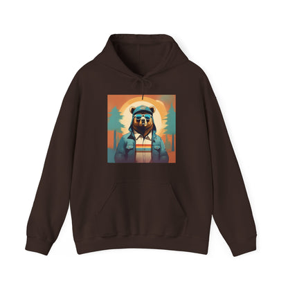Bear Hiker - Unisex Cotton Hooded Sweatshirt - Cool and Stylish Outdoor Vibe