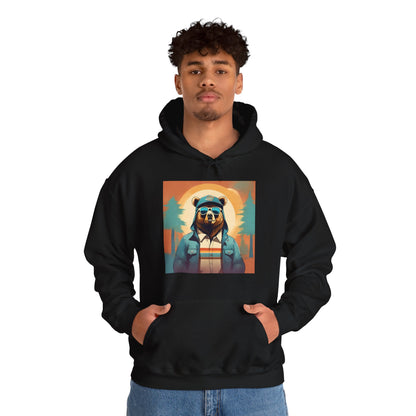 Bear Hiker - Unisex Cotton Hooded Sweatshirt - Cool and Stylish Outdoor Vibe
