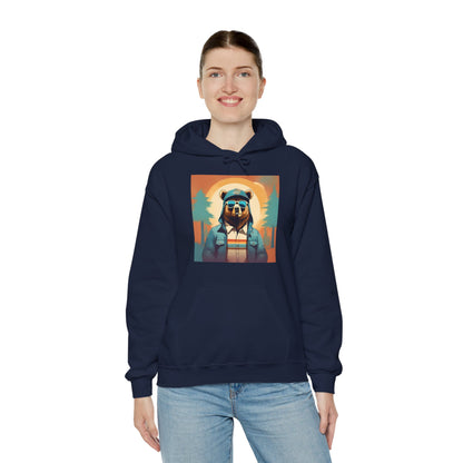 Bear Hiker - Unisex Cotton Hooded Sweatshirt - Cool and Stylish Outdoor Vibe
